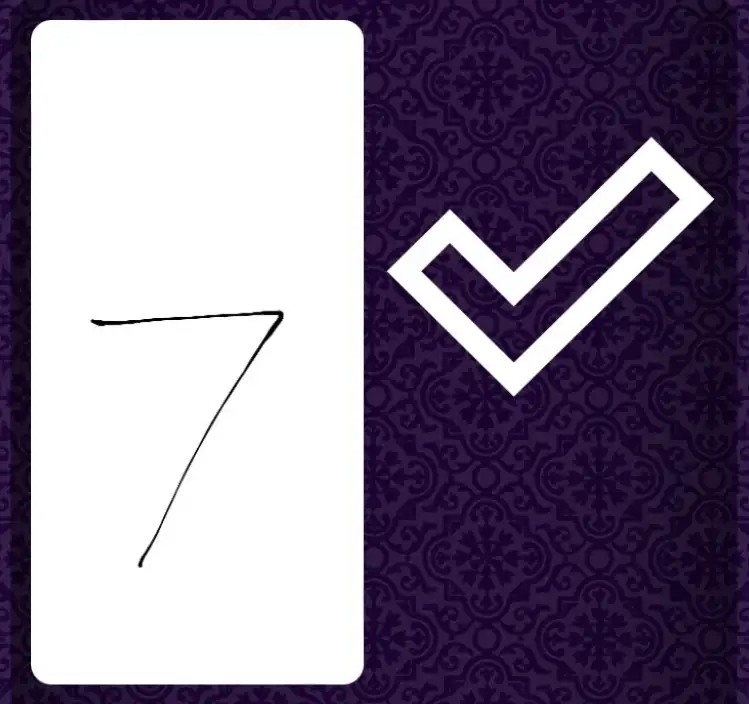 उपयोगकर्ता द्वारा प्रस्तुत साइकिक रिवर्सल परिणाम जिसमें उलटा या दर्पणित मिलान दिखाया गया है